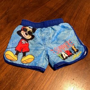 Disney Junior Mickey Boys 12M Swim Trunks “Summer Starts Here”